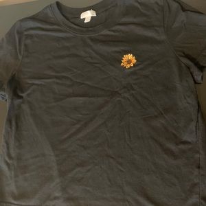 Black Sunflower Crop Top